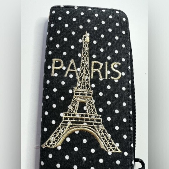 PARIS  Eiffel Tower black Wallet  Credit Cash key card Holder. - Picture 5 of 7